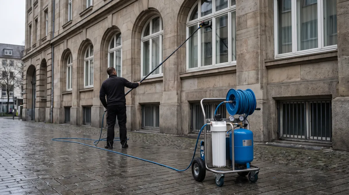 Osmoseanlage mit Teleskopstange — Reinst-Wasser-Technik ohne Chemie